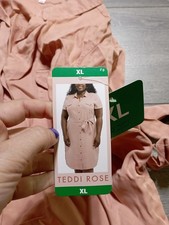 Teddi Rose Dress Womens X-Large Terracotta Button Down Belted Tencel Pockets