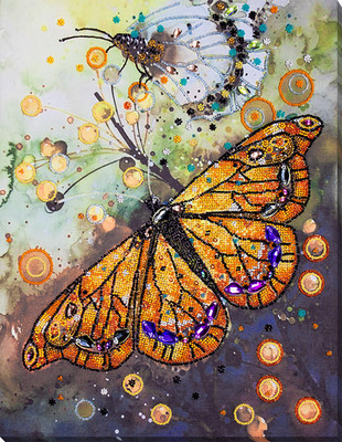 Bead Embroidery Kit ''Amber flight'' Stitching Handmade Beadwork