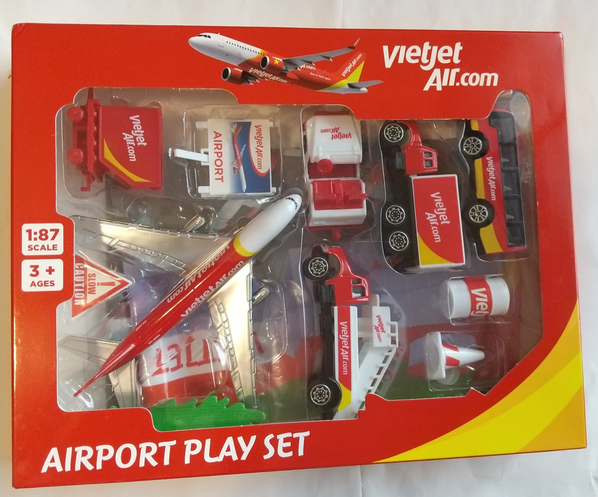 Vietjet Air Diecast Airport Playset Metal 1/87 Model & Plastic