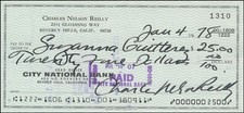 CHARLES NELSON REILLY - AUTOGRAPHED SIGNED CHECK 01/04/1978