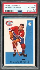 1959 Parkhurst #2 Maurice Richard HOF Montreal Canadians PSA 6.5 EX-MT+ CENTERED