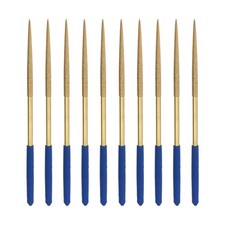 Image of 3mm x 140mm Round Files Diamond Needle File Set Titanium Coated Tools 10pcs