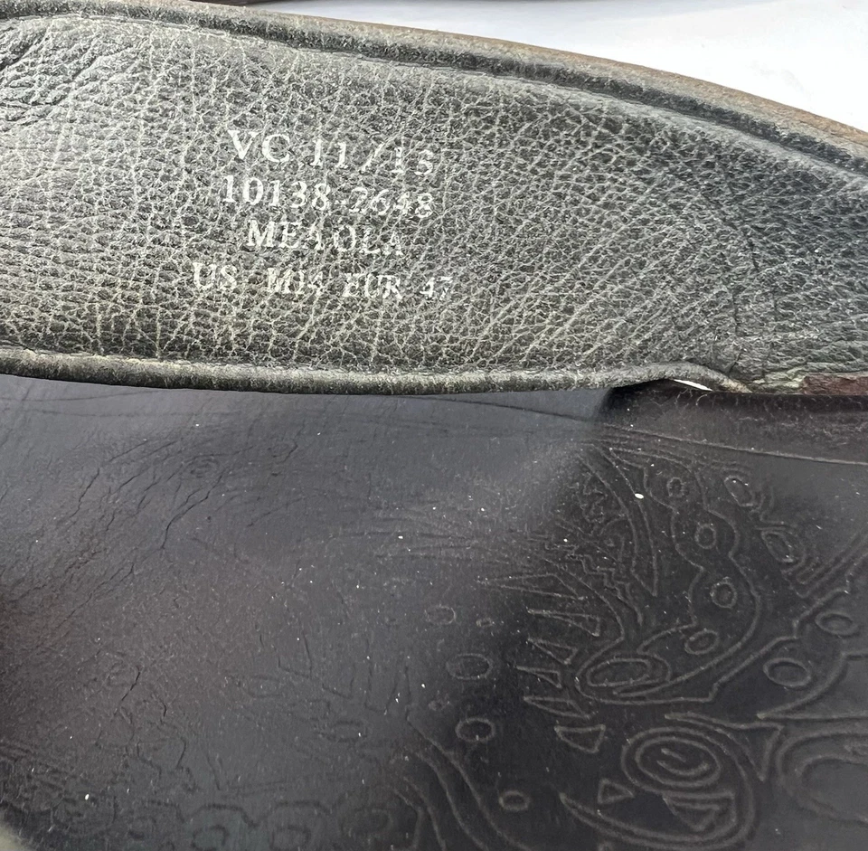 OLUKAI MEA OLA - Men's Slide Flip Flops Shoes Size 14 Brown Leather - Image 4 of 4