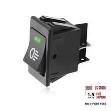 Fog Light Toggle Rocker Switch, 12V 35A 4 Pin SPST ON Off LED Fog Light Green