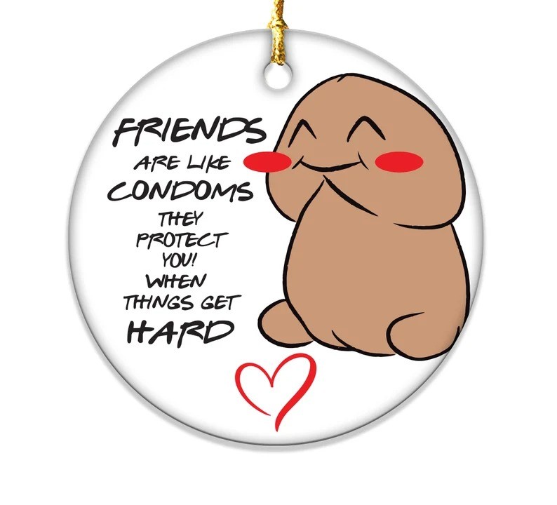 Funny Rude Christmas Bauble Friendship Plaque Novelty For Friend Gift For Her