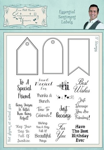 Sentimentally Yours Essential Labels A5 Clear Stamp Set, Grey