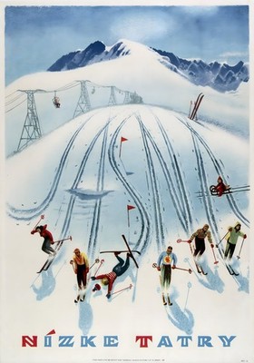 Ski Tatra Mountains Europe Winter Skiing Vintage Travel Poster Print