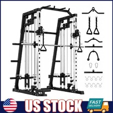 Smith Machine 2000lbs Squat Rack Power Cage with LAT-Pull Down & Cable Crossover