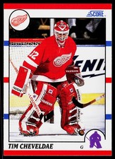 Tim Cheveldae, 1990-91 Score American, #87, Detroit Red Wings, RC