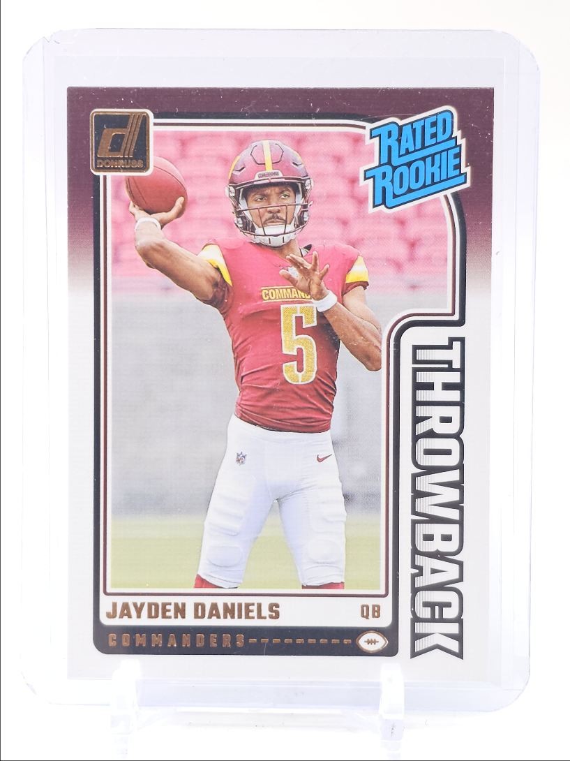 JAYDEN DANIELS 2024 DONRUSS RATED ROOKIE THROWBACK COMMANDERS RC Q0856