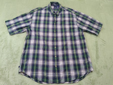 Gap Button Up Shirt Men  s XXL Green Tartan Plaid Classic Preppy Casual Work
