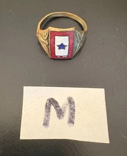 Lot M World War 1 or 2 Military “Sweetheart” Enamel Blue Star Ring