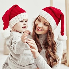 Santa Hat Soft Christmas Hat Xmas Hat Holiday Party for Adult Children Gift