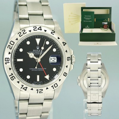 MINT 2008 PAPERS Rolex 16570 Black Steel 3186 Movement Explorer II 40mm Watch
