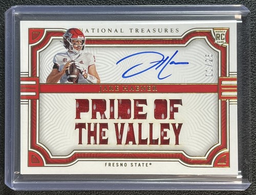 JAKE HAENER 2023 NATIONAL TREASURES TEAM SLOGAN JERSEY GOLD RC AUTO 01/25