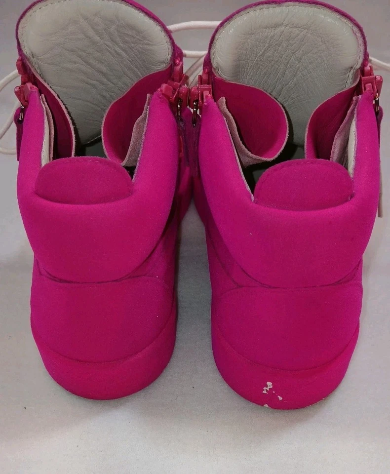 Giusppe Zanotti Pink Hightops Sz 11 Italy Designer UNISEX Has Wear See Pics  - Image 2 of 4