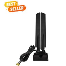 WiFi 6E Antenna Tri-Band 6GHz 5GHz 2.4GHz RP-SMA WiFi Antenna Magnet Mount Ba...