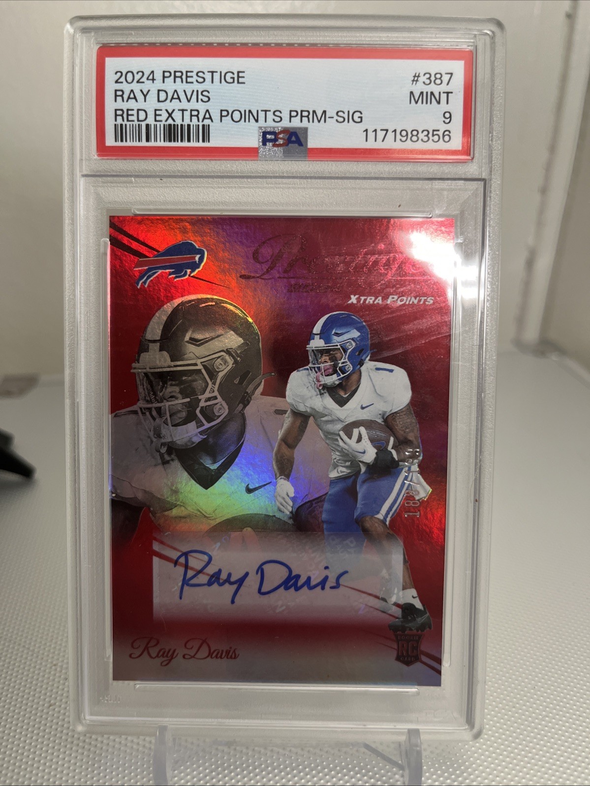2024 Panini Prestige Ray Davis Xtra Points Signatures Premium Red RC /199 Bills