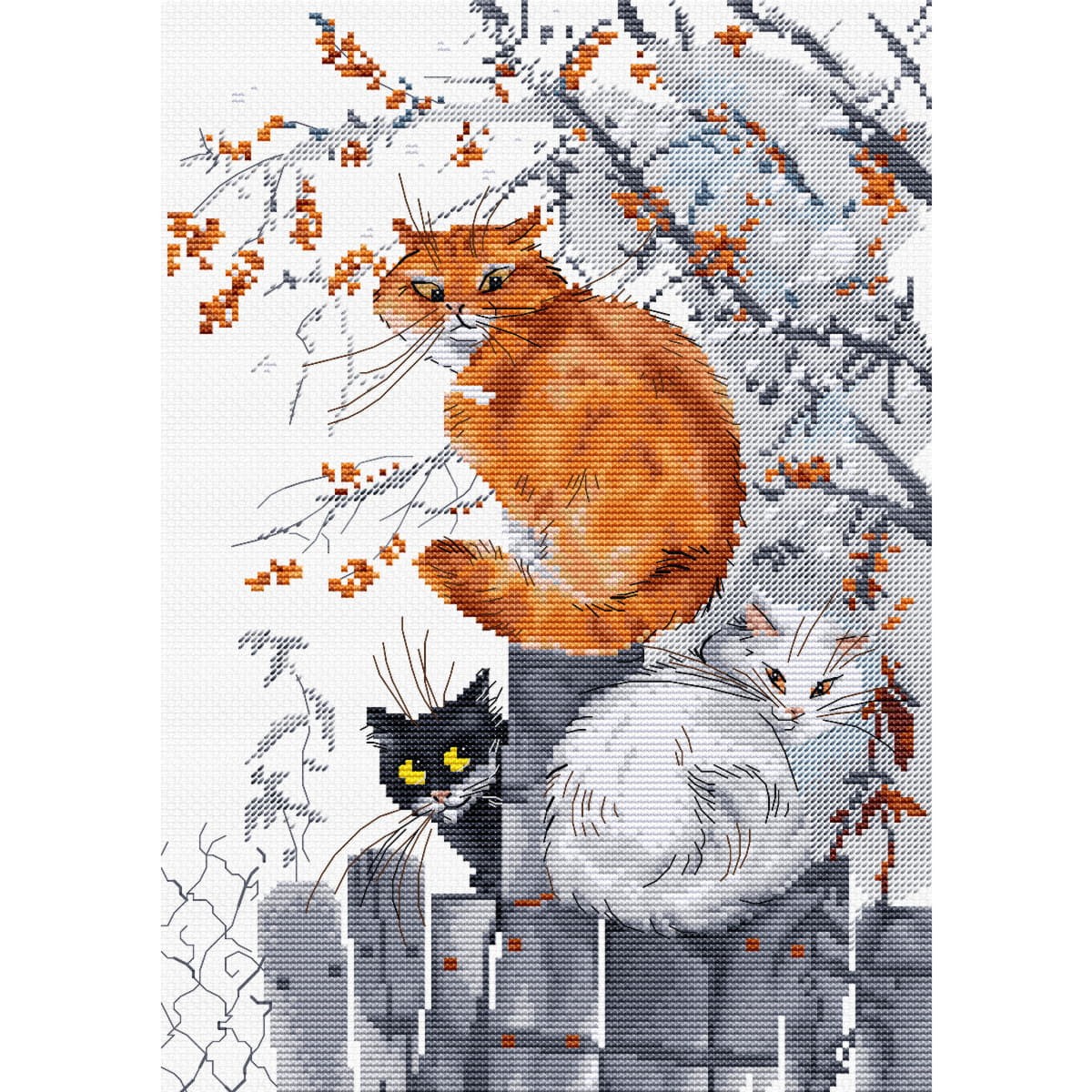 HobbyJobby counted cross stitch kit ""Sea Buckthorn"", 19x27cm