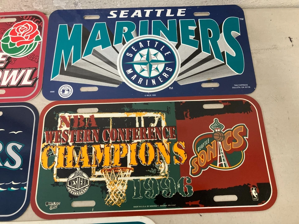 Lot of 5 Seattle Mariners, Sonics, WSU License Plates New Vintage MLB Baseball - Image 3 of 4