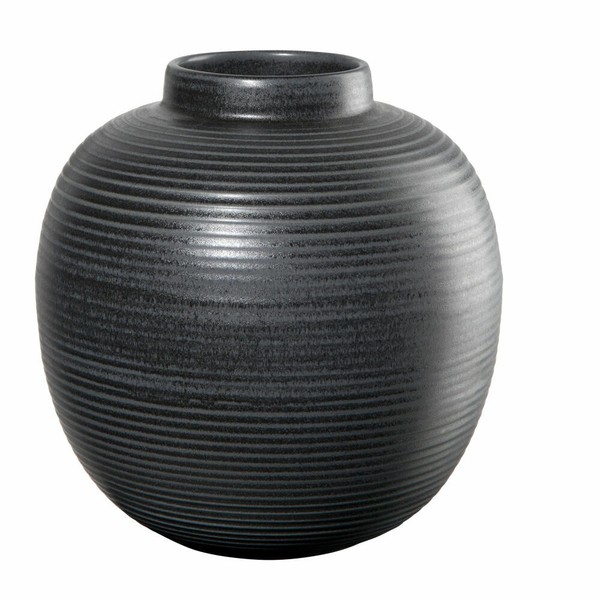 Asa Selection Japandi Vase Tischvase Dekovase Blumenvase Steingut Black H 29 Cm-image