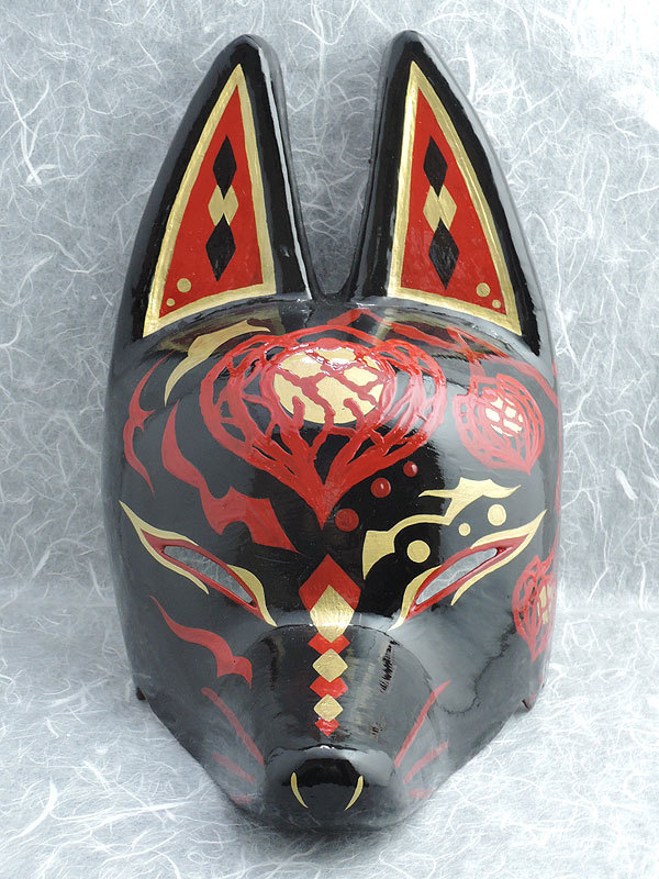 New Japanese fox half mask motif 
