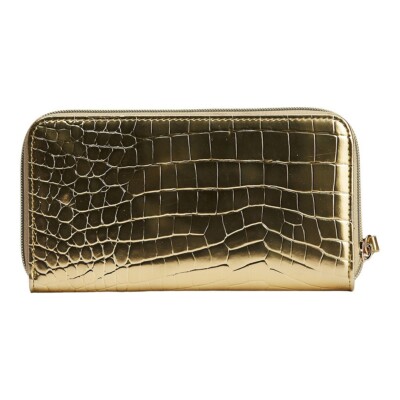 The Moshi: Brieftasche, Geldbörse ''Wallet Leonora, Gold'', 19 x 10 cm Kunstleder