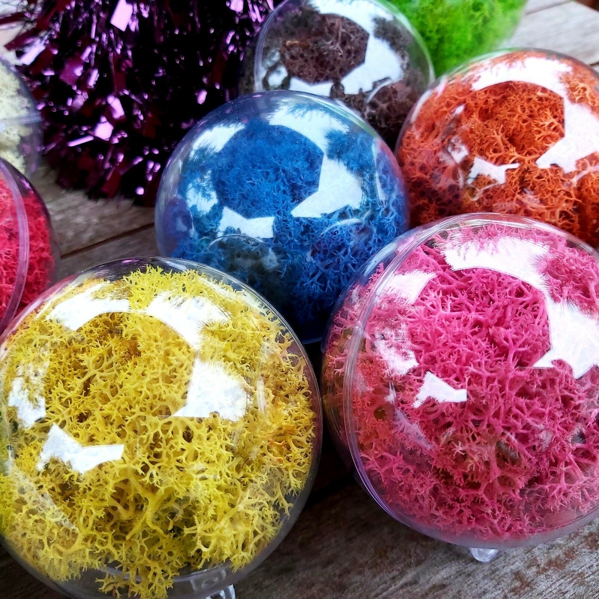 Boule De Noël Décorative Bleue Avec Mousse Préservée - Diamètre 8 Cm - Style Floral Artisanal - Neuf
