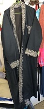 India Kashmir Dressing Jacket Embroiled White Gray Custom Made For An Xl Person