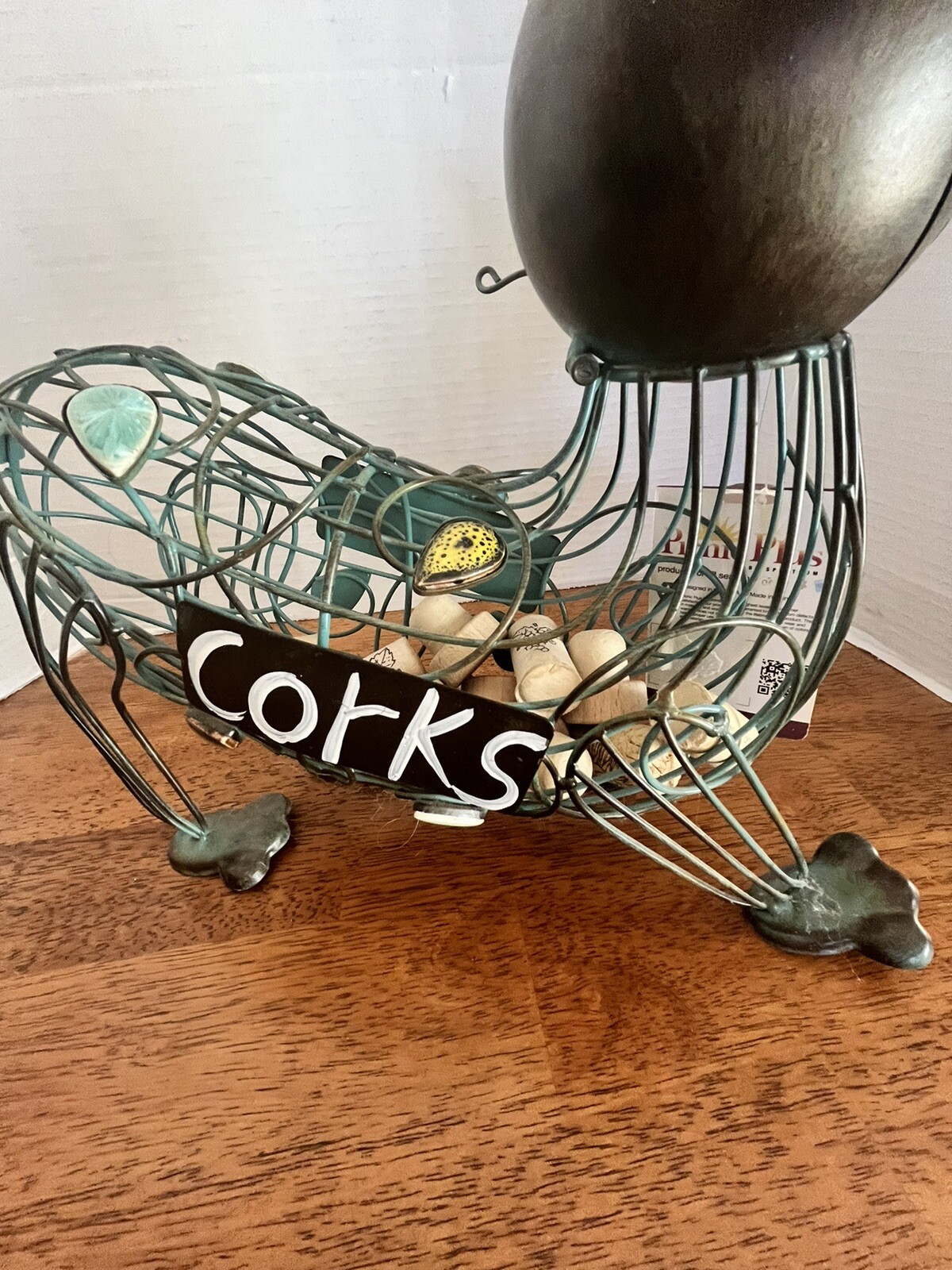 Unique/metal/ Wire  Cat/ Wine Cork Holder/Picnic Plus/NWT