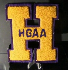 Athletic Letter, "H" HGAA Gold on Purple Background