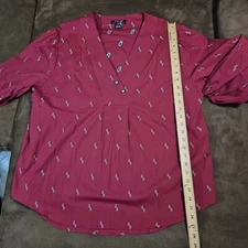 ARIAT CHIMAYO COLLECTION TOP CENTINELA COLLECTION BUTTON V-NECK XL