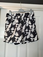 Matalan Mens Black And White Swimming Shorts.. Size Medium