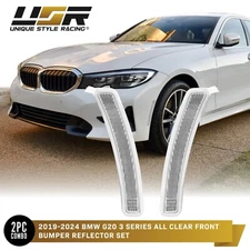 Euro CLEAR Front Bumper Reflector Side Marker Light For 2019-24 BMW G20 3 Series