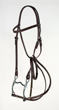 Western Bridle in Leather Complete with Reins and American Bit