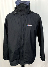 Berghaus Aquafoil Waterproof Hooded Rain Jacket Coat Outer Layer Black 16 A1256