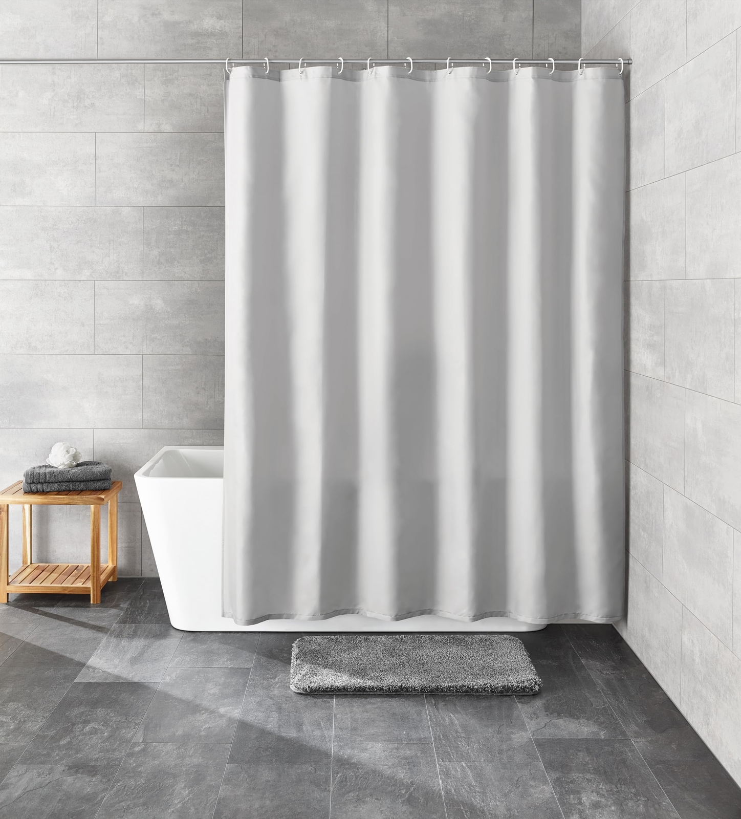 Kleine Wolke Kito - Tenda da doccia in tessuto PES, nebbia, 120 x 200 cm