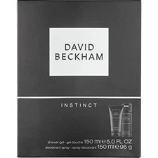 David Beckham Instinct Gift Set with Shower Gel 5 oz and Deodorant Spray 5.07 oz
