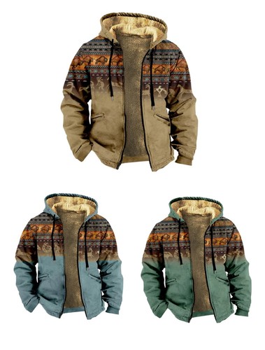 3D Print Zip Sweatshirt Graphic Unisex Hoodie Stand Collar Coat Winter Jacket