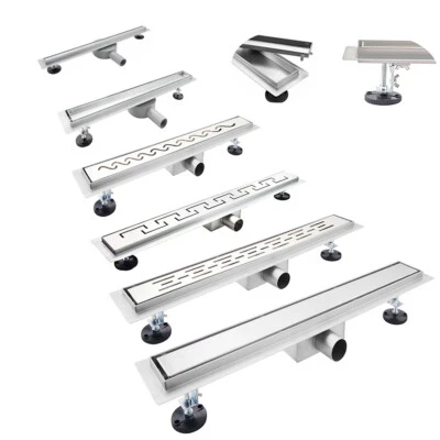 LINEAR SHOWER DRAIN STAINLESS STEEL WETROOM BATHROOM CHANNEL GULLY TRAP WASTE