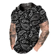 Hombre Manga Corta Sudadera Capucha Moda Negro Entrenamiento Casual Suave Ligero