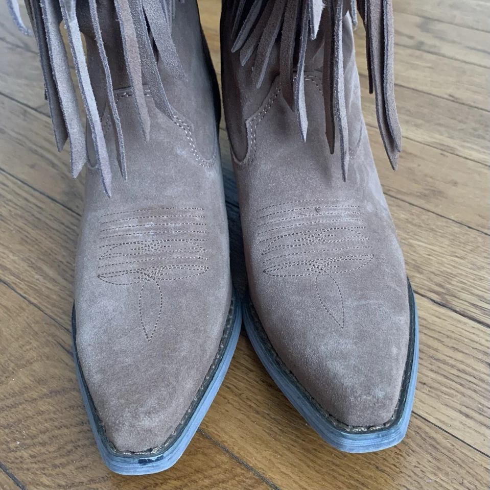 Durango Crush 12 英寸 Lifestyle 麂皮绒条纹西部女式靴子 7M 码 — 第 2/4 张图片