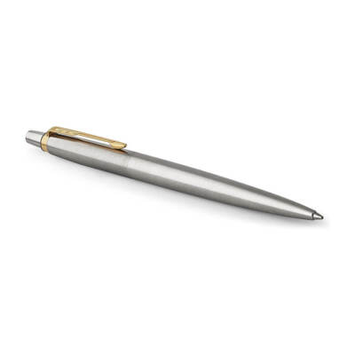 Parker Jotter Fountain Stainless Steel Ballpoint Pen Gold Trim Medium Point