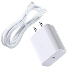 18W Fast Home Charger PD Type-C 6ft USB-C Cable Quick Power for Cell Phones