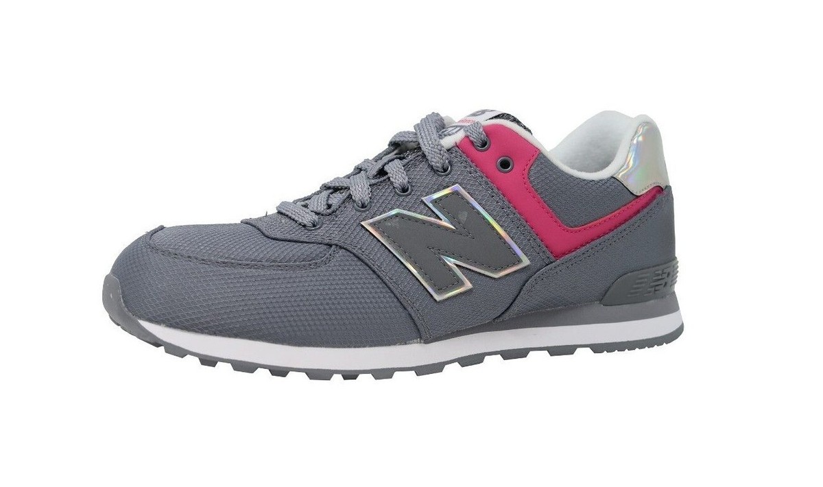 New Balance Girls Big Kids Running Shoes Sneakers KL574J3G Grey/Pink
