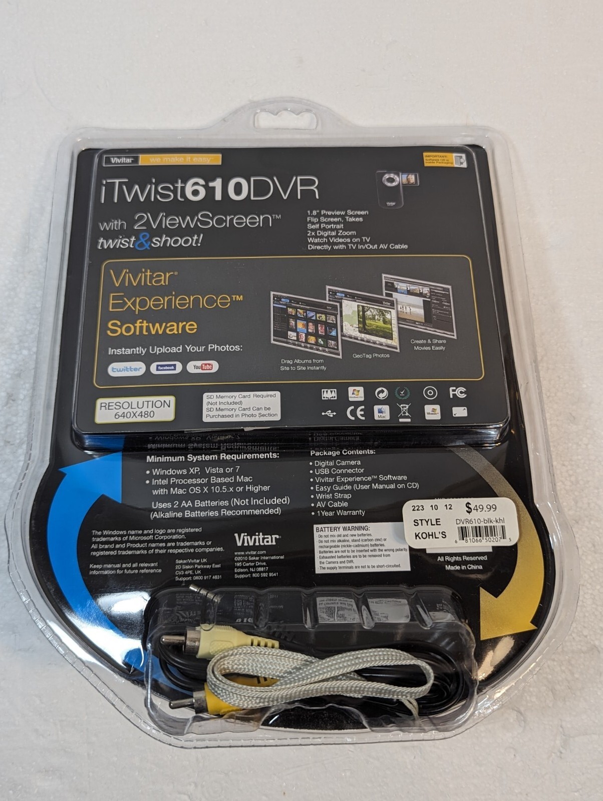 VIVITAR iTWIST 610 DVR Digital Camcorder with Camera - New in box