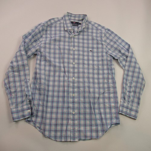 Homme Vineyard Vines Taille L Bleu Plaid Coupe Classique Tucker Chemise