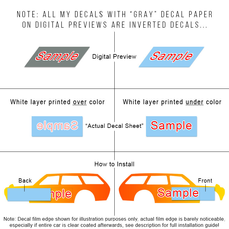 1/64 Scale GMC Typhoon Head Tail Light WaterSlide Decals for Hot Wheels