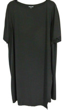 NEW Eileen Fisher Asymmetrical Silk Shift Dress in Black - Size XXS  CR2