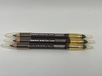 3 Maybelline Smoked Kohl Eyeliner Smoldered Chestnut  5 inch With Plastic Ends